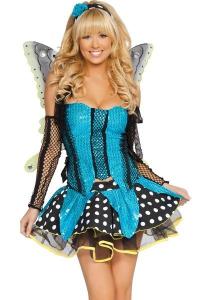 Wholesale Blue Garden Butterfly  Halloween Adult Costumes Customized For Carnival Dance from china suppliers