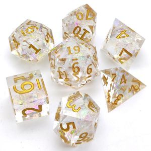 Buy cheap Embossed Clear Resin RPG Dice Set 7 Piece Polyhedron For Dungeon And Dragon from wholesalers