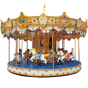 Wholesale Colorful Theme Park Carousel Mini Fairground Rides 1.2 M/S Speed 380V Voltage from china suppliers