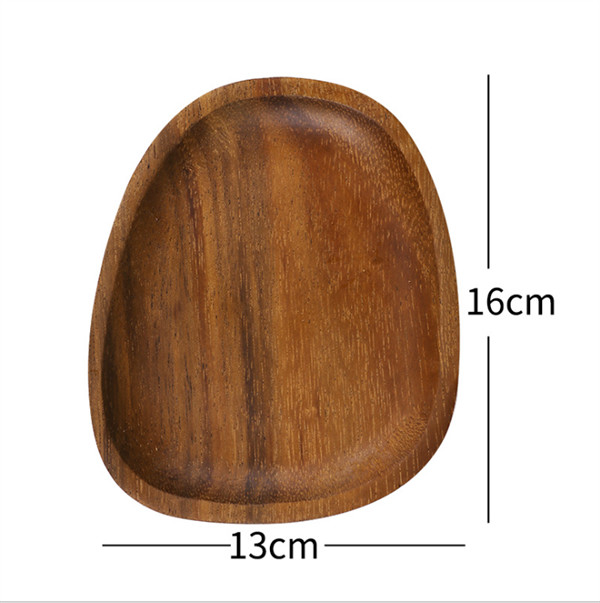 Irregular Oval Wooden Serving Plates Fruit Acacia Wood Serving Tray Customized