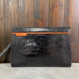Wholesale Authentic Crocodile Skin Businessmen Envelop Clutch Wristlets Purse Genuine Alligator Leather Male Large Card Holders from china suppliers