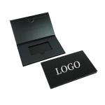 Luxury Black Paper Card Box Packaging Custom Rigid Book Business Credit Wedding
