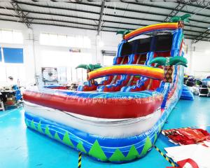Wholesale Double Side Rainbow Bouncer Outdoor Inflatable Water Slides For Kindergarten from china suppliers