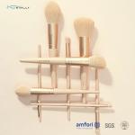 Pink Aluminum Ferrule Makeup Brush Wooden Handle Cosmetic Brush Set