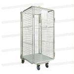 Wire Mesh Metal Trolley Storage With Wheels Logistics Cart