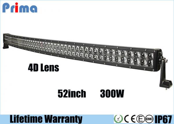 Quality Double Row 4D 300W 52 Inch Curved LED Light Bar For SUV Cool White 6000K for sale