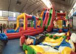 Outdoor Commercial Inflatable Slide , Three Lanes Inflatable Slide For Kids And