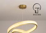 Modern Hanging Lighting Luxury Circle Rings 3000K Pendant Light Gold LED Crystal