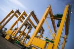 Container Gantry Crane Straddle Carrier RTG Tyre / Rubber Tyre 32m