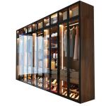 Combination Glass Door Wooden Wardrobes for Modern Hotel Apartment in Contempora