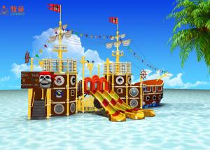 Wholesale Indoor Water Park Pool Water Slide Colorful Pirate Ship Heat Resistant Material from china suppliers