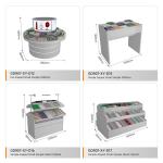 Retail Store Display Grey Wooden Sample Island For Space-Saving Store Rack And