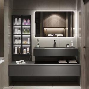 Wholesale Modern Hotel Room Cabinets Rock Plate Wash Basin Integrated Bathroom Units from china suppliers