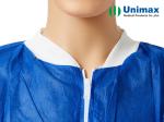 Non Woven Lab Coat With Zipper, Knitted Collar