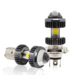 Motorcycle Led Headlight Bulb Projector H4 BA20D Dual Color 20W Mini Fog Driving