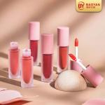 Pigmented Matte Pink Lip Gloss Tube With Custom Logo