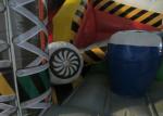 Colorful spaceship inflatable fun city / Digital painting inflatable airship