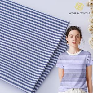 Wholesale Custom Breathable Single Jersey Knit Fabric , 140g 100 Cotton Striped Fabric from china suppliers