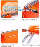 grip slider bags, Stand Up Cosmetic Pouch with Slider Zipper Closure, PVC HEAT