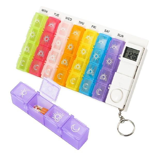 Hot Selling Electronic Smart Box Medicine Case 7Day 4 Times A Day Weekly Pill