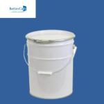20L Round Metal Paint Bucket White Exterior With Metal Cover