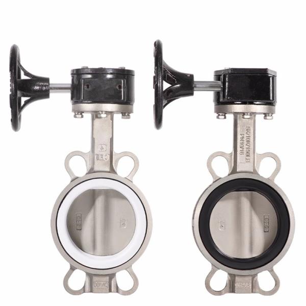 Gearbox Switch Box Double Acting Actuator Soft Seat Wafer Butterfly Valve DN50