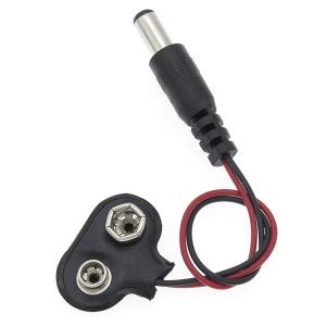 Wholesale 9V Battery Snap Clip Connector To DC Male 5.5 2.1mm Jack Plug Power Cable for battery holders from china suppliers