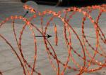 Yellow Fence Razor Barbed Wire Electrostatic Prison Razor Wire Powder Spraying