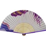 Promotional Rave Fan Bamboo Customized Hand Fans Nylon Fabric For Party