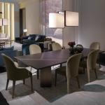 2000mm 29.9" Contemporary Luxury Dining Table , Stainless Steel Mid Century