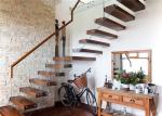 Minimalist Modern Wooden Staircase Designs , Floating Stairs With Glass Railing