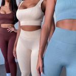 90% Nylon 10% Spandex Seamless Yoga Sets Antipollution Shorts And Crop Top Gym