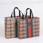 Logo Printed Gilding Striped Apparel Paper Bag Packaging For Clothes