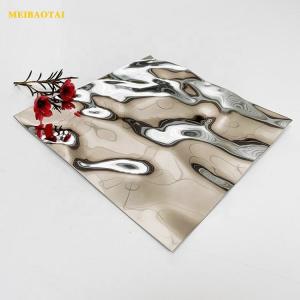 Wholesale SS304 0.65MM Mirror Water Ripple Stainles Steel Sheet Deocration Ceiling Office from china suppliers