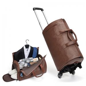 China Retro Wheeled Garment Trolley Duffle Bag Large Rolling Duffle Bag 30cm High on sale