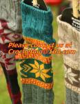 girl deer snowflake jacquard knit boot socks wood feel casual wool acrylic,