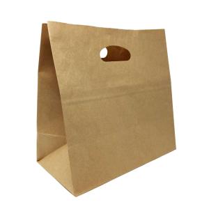 Wholesale CMYK Printed Custom Brown Kraft Paper Bag With Die Cutting Handle from china suppliers