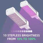 Aluminum 4head Clamp On Led Grow Light Fixture 96W With LCD Screen