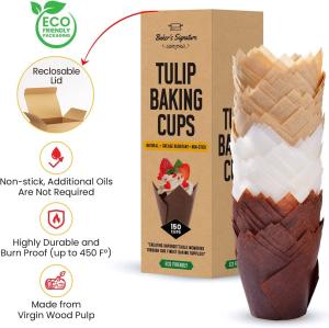 Wholesale Muffin Liner Tulip Baking Paper Cup Cupcake Liners 7.7 X 3.5 X 3.3 Inches from china suppliers