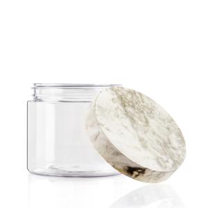 Wholesale 200ML Clear PET Plastic Jars With Wood-Tone Color Screw Cap from china suppliers