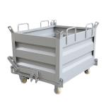 Metal Powder Solid Bulk Bins Steel Bottom Dumping Hopper Open Top Refuse