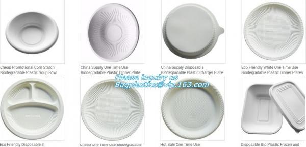 Quality Disposable corn starch plates, biodegradable corn starch food container, biobased food tray for sale