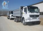 10 Tires howo New Heavy Duty Dump Truck 336hp 6x4 Rhd 30 Ton White / Red / Green