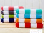 100% Cotton Plush Cabana Stripe Oversize Velour Beach Towel Bath Towel