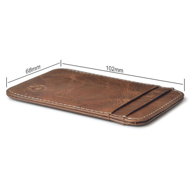 Professional Cowhide Man Leather Business Card Holder 10.2CM*6.8CM*0.3CM Package Size