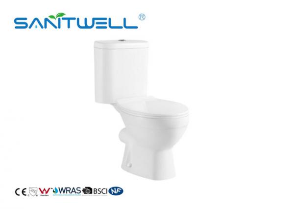 Quality Sanitary Ware Two Piece Toilet , Water Saving P Trap Toilet For Bathroom for sale