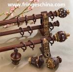 Hot selling delicate aluminum curtain rod pipe resin finials for home decoration