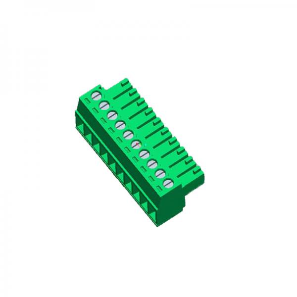 Quality PA66 Green Pluggable Pcb Terminal Block  Without Ear 10P 3.50 Female WCON ROHS for sale