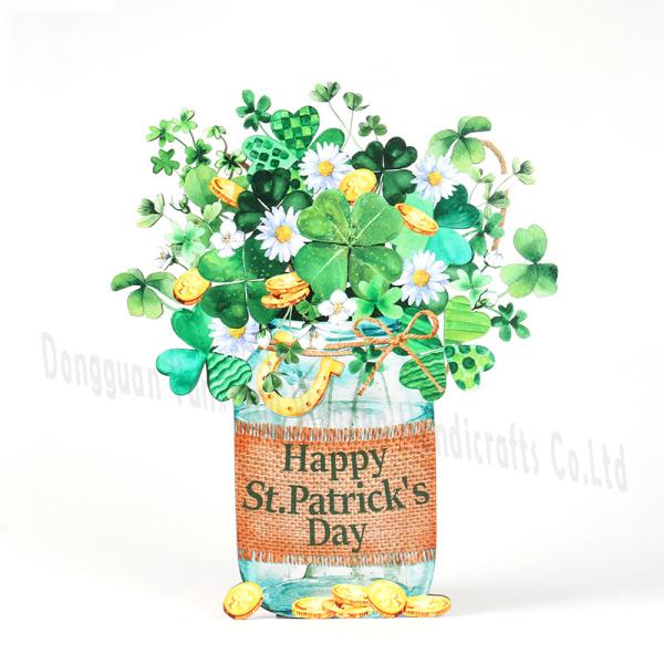 Non-Toxic St Patrick's Day Decorations Wooden Table Sign Irish Clover Decor for