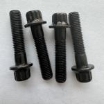 Silver DIN Standard Steel 12 PT Flange Head Bolts M7x 32MM LENGTH in Black